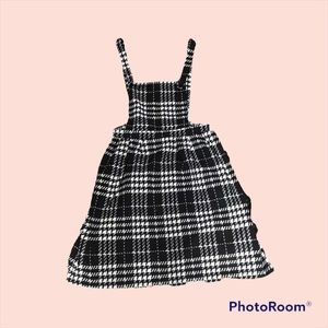black and white flannel checkered Jump suit dress (Women)